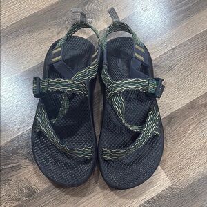 Chaco Black and Green Strappy Sandals